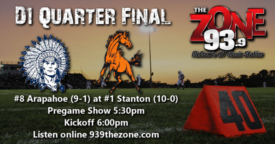 Listen Live - High School Football Arapahoe at Stanton