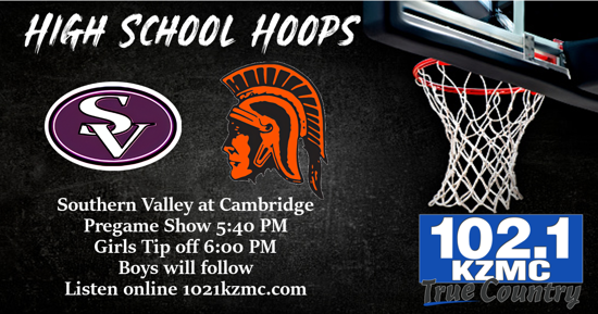 Listen Live - High School Basketball Southern Valley at Cambridge