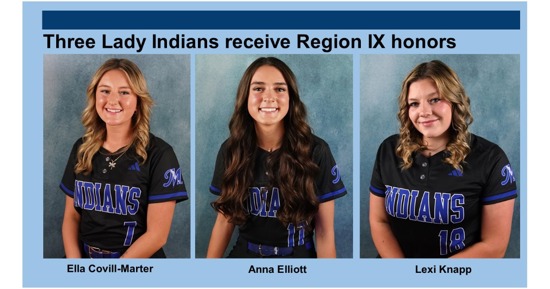 Three Lady Indians picked for all-Region 9