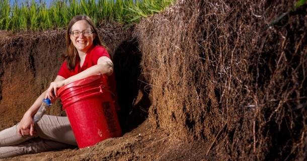 Judith Turk, associate professor in the School of Natural Resources, will use an $854,000 grant from the National Science Foundation’s Faculty Early Career Development Program to shed light on how human activity is impacting soil degradation in the Great Plains. (Craig Chandler/University Communication and Marketing)