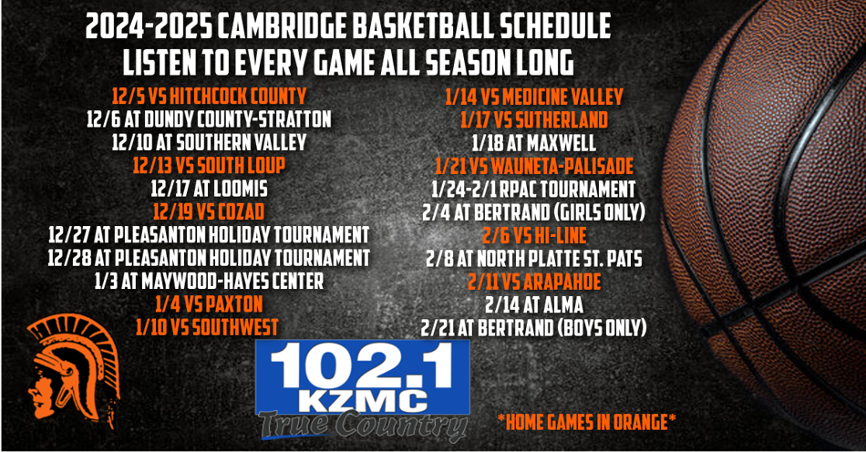 Cambridge Basketball Broadcast Schedule 2024-2025