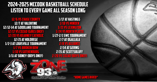 McCook Basketball Broadcast Schedule 2024-2025