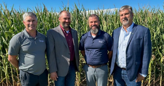 New Leadership NCB, 2025.jpg: New leadership was recently elected to the Nebraska Corn Board at the August 20 meeting. (L-R), Jay Reiners, past chairman; Brandon Hunnicutt, chairman; Andy Groskopf, vice chairman; and Ted Schrock, secretary/treasurer. They assume the roles immediately.