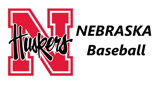 Nebraska Husker logo with the words Nebraska Baseball on the right.